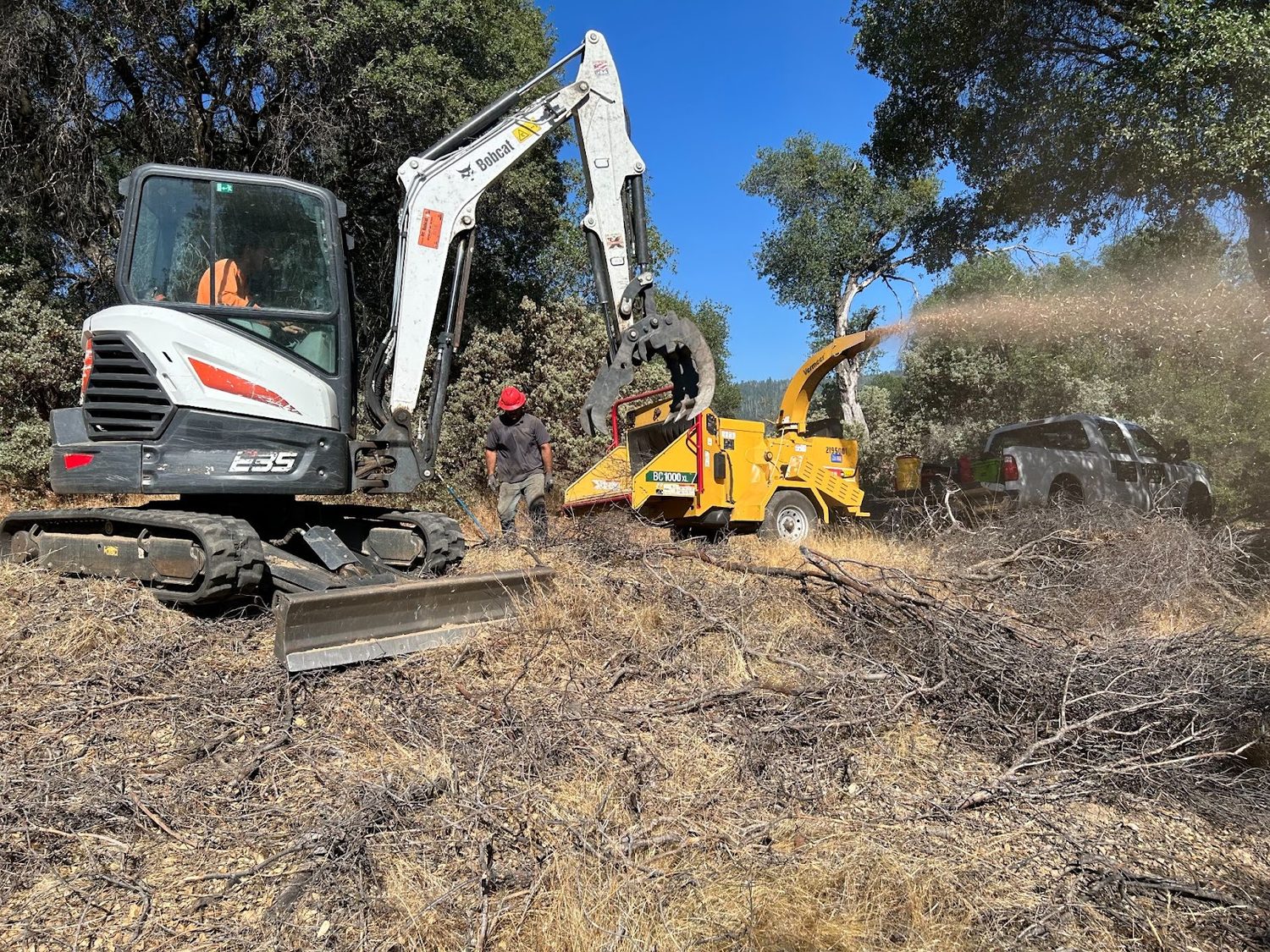 Graded building pad prepared on a foothill property